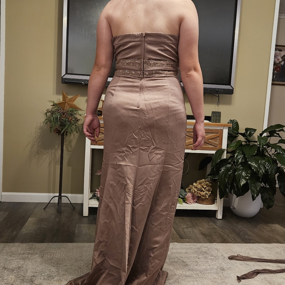 Long brown prom dress